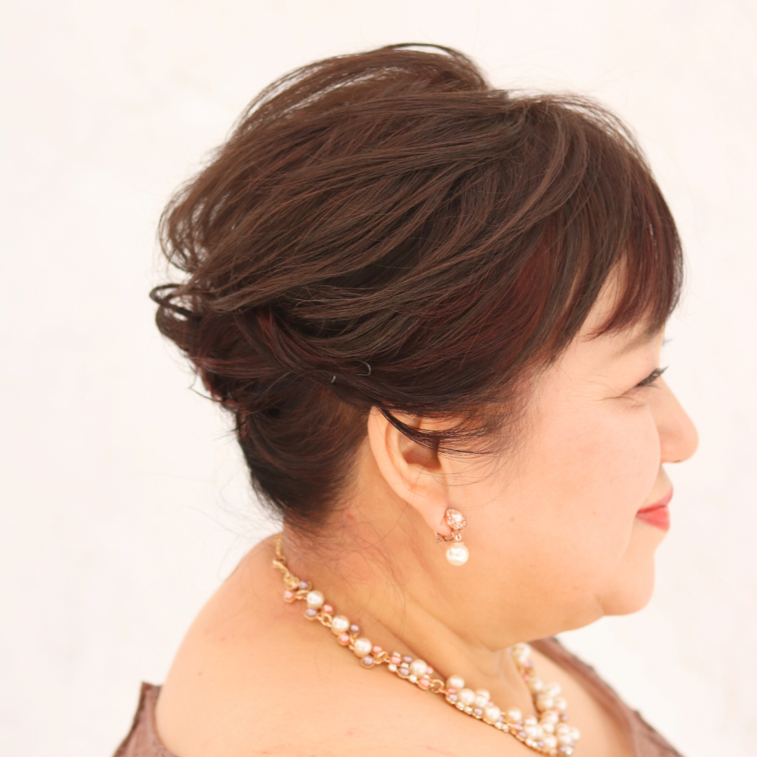 卒業式・入学式seasonに！ママの訪問着hair訪問着 シニヨンママヘア結婚式参列ヘア色打掛ヘア入学式ママ卒業式ヘアルーズアップ白無垢ヘアプレ花嫁 ウェディング結婚式準備和装ヘア金箔ヘアフォトウェディング和装結婚式おだんご