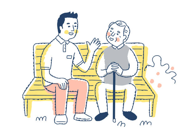 小さくて可愛い笑顔のおじいちゃんイラスト・フリー素材なら「シンテリ」