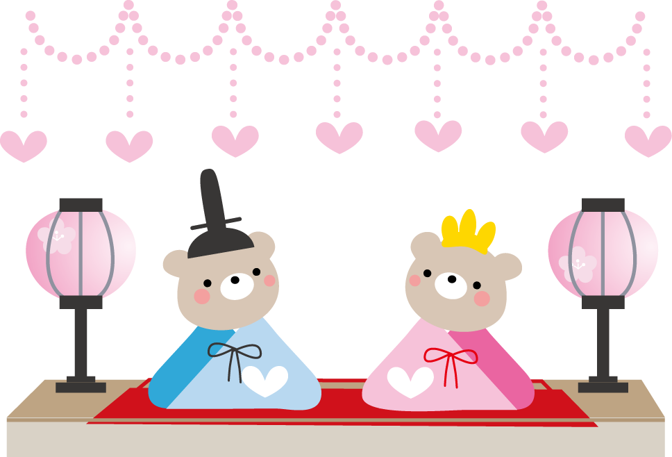 お内裏さまとお雛さま：イラスト無料