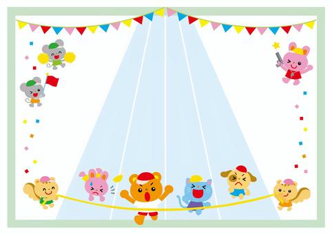 保育園や幼稚園などに かわいいフレーム4イラスト