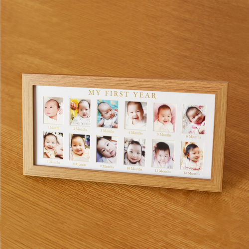 マンスリーカード + 赤ちゃん 手形 足形 汚れない キット + 木製フレーム 3点セット月齢カードスタンプフォトフレーム赤ちゃん 手形足形やさしいっ手