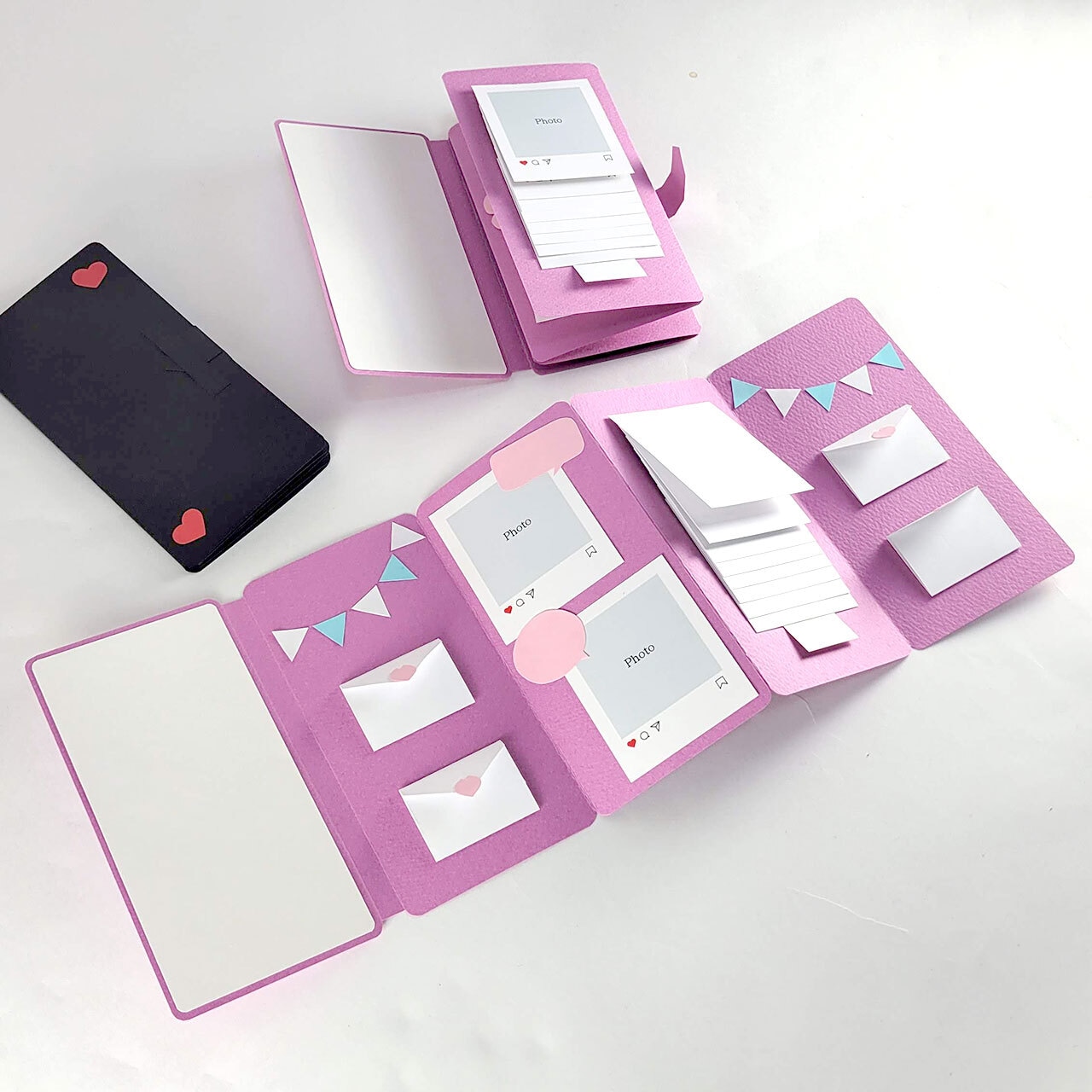 手作りアルバムに使える！8種類の仕掛けが作れる型紙セット ダウンロード販売HAPPY BIRTHDAYCRAFTS ハピバクラフト 〜誕生日の飾り付けや手作りメッセージカードのお店