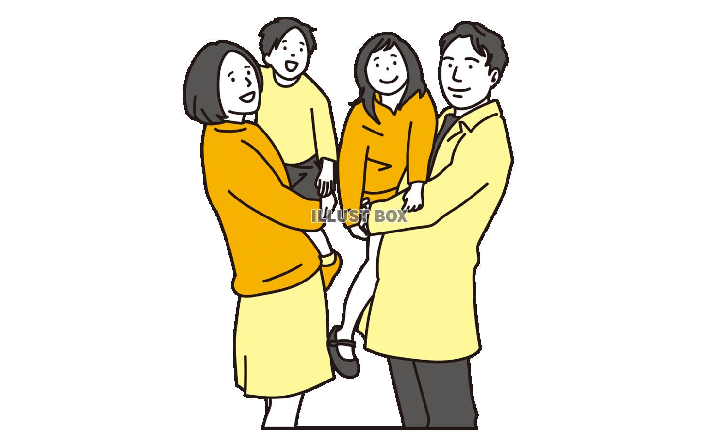 無料イラストパパとママと娘の三人家族パブリックドメインQ：著作権フリー画像素材集