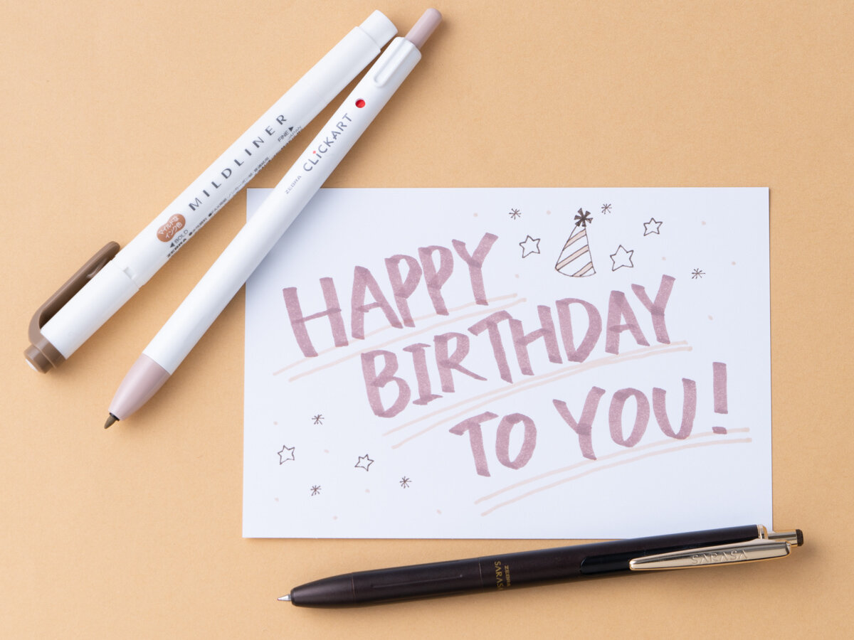 手書きPOPイラストPOP 誕生日カード2種類書きます