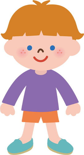 勉強をする外国人の子ども：イラスト無料