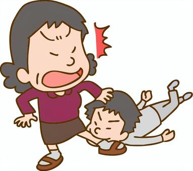 道路を歩く親子mikenecoのブログ