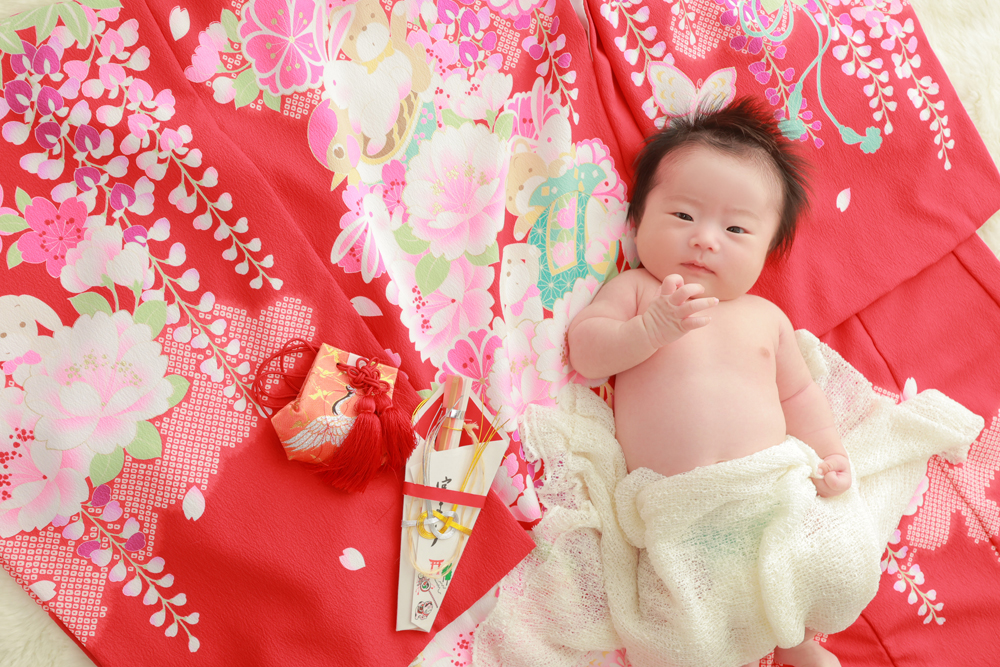 お宮参り女の子着物 産着レンタル お宮参り小物 みG-6み小G-3姫路の成人式振袖 袴レンタルと前撮りは衣装レンタルのマリリンハウス