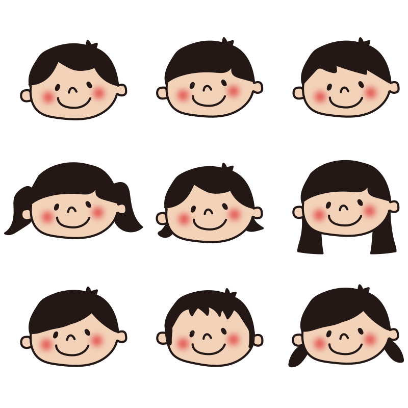 笑顔の子どもたちのイラスト無料のフリー素材 イラストエイト