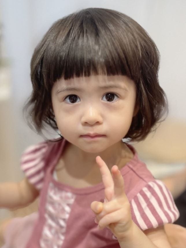 こどもの髪型 前髪ぱっつんミディアムチョキ友こども専門美容室チョッキンズキッズサロンCHOKKIN'S