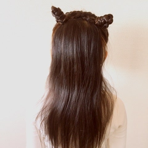 𓂃 ✽PR ハーフツインのお団子だと ふんわりしにくいしハゲちゃったりするけど これなら土台を作ることで へにゃっとならずに可愛い🩷お花のヘアクリップは @coton.babykids さま⸜🌷︎⸝‍しまむら購入品しまむらディズニーディズニーコーデキッズヘアアレンジ
