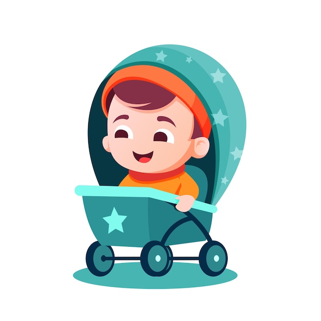 かわいい男の子の表情セット、水色：イラスト無料