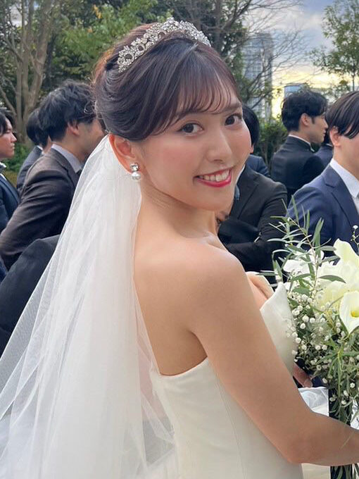 シニヨン 前髪なし 結婚式TikTok