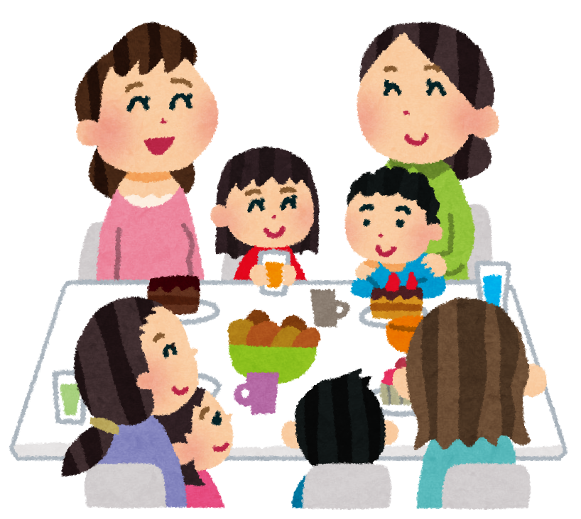 ママに褒められる子供 女の子 の無料 フリー イラストかわいい手描きの無料素材「てがきっず」保育園・小学校・介護施設にぴったりのフリー素材イラスト