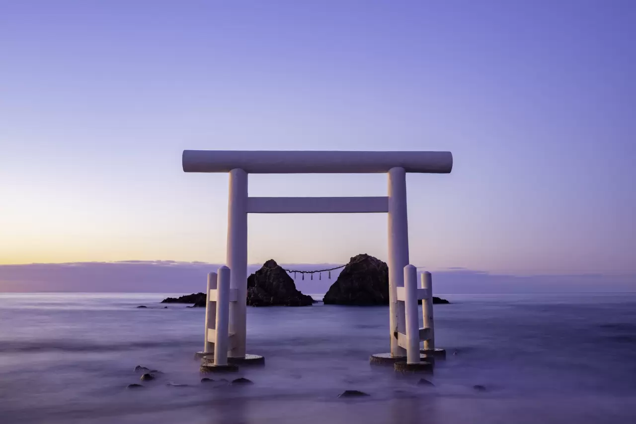 桜井二見ヶ浦 夫婦岩 糸島 福岡の写真素材223492133 毎月1点無料 フリー のストックフォト イメージマート