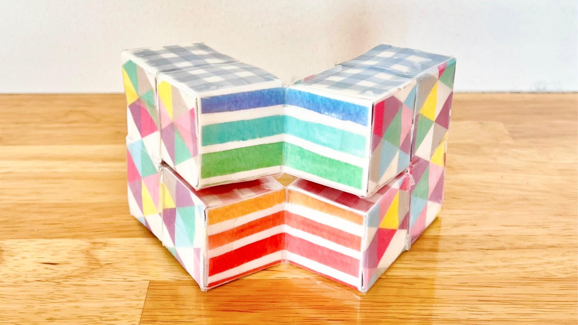 牛乳パックで作った手作りおもちゃ💙💛💜❤️ 押しても座ってもなんでもできちゃう😇♨️神戸市 垂水区 小規模保育園 保育園 子育て 舞多聞もりの保育園 手作りおもちゃ 0歳児 牛乳パック