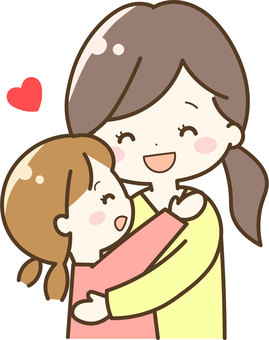 お母さんに後ろから抱きしめられる子ども 幼児 のイラスト 4パターンかわいい子どものイラスト素材 無料イラストバンク 本店
