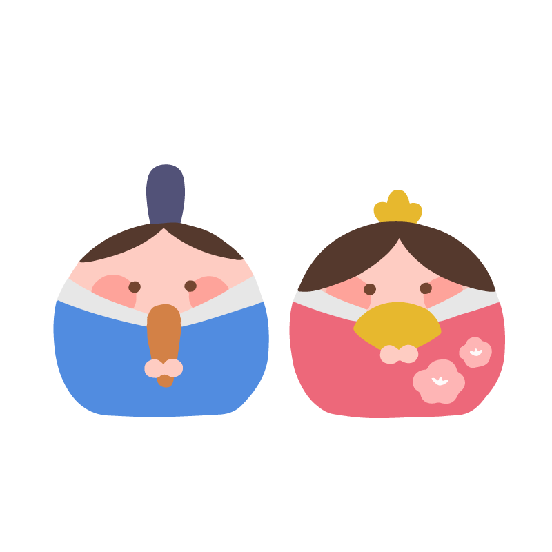 ひなまつりのワンポイントイラスト ガーリーな雛人形のお姫様のイラスト無料イラスト素材TemplateBox