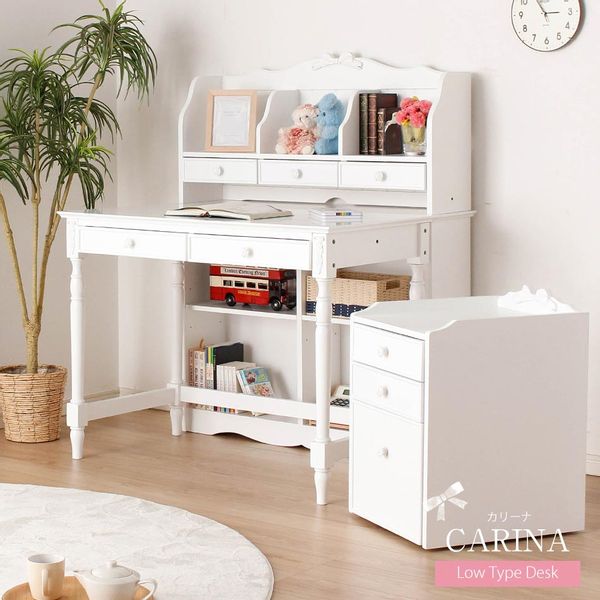 学習机 学習デスク 勉強机 キッズデスク 組替できる学習デスク かわいい キュート プリティ お姫様 女の子 プリンセス エレガント ハート形扉フォトフレーム 本棚収納付き パール塗装 新学期 子供部屋 ホワイトウォッシュ 幅100cmの通販はau PAY マーケット - モバテリア