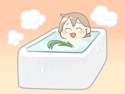 こどもの日🎏菖蒲湯に入ったけど、頭に菖蒲を巻くのは断固拒否されました😂 まだ病み上がり？というか微熱あるのでお祝いごはんは後日。日中は生まれてから1番くらいに不機嫌でどうしようもなく、しょうがないからのたうち回っている横に納豆を置き「無理に食べさせよう