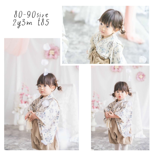 ハンドメイド 女の子ベビー袴 お宮参りお食い初めお正月ひな祭りお誕生日 ベビー袴 ハンドメイド