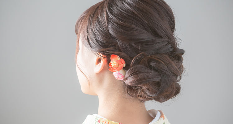 黒留袖 結婚式ヘアアレンジ 結婚式 ミディアム×福岡天神ヘアセット・着付け専門店 Three-keys ×Moriyama Mami×621752HAIR