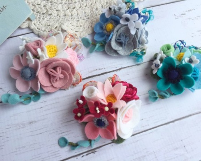 手作り コサージュ フェルト 花TikTok