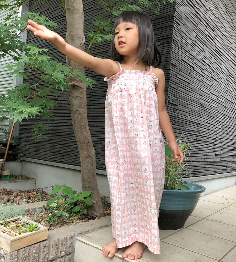 女の子のキャミソールワンピース マドラスチェック 」の作り方ぬくもり
