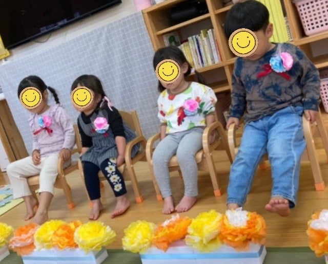 高齢者レク 桜の花ガーランド 簡単工作 Cherry blossom garland