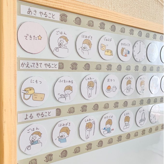 そのまま印刷！お支度ボードのイラスト付き印刷データ無料ダウンロードハハハチブンメ