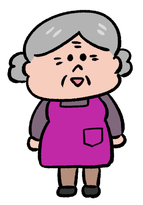 にっこりおじいちゃんとおばあちゃん 透過PNG ：イラスト無料