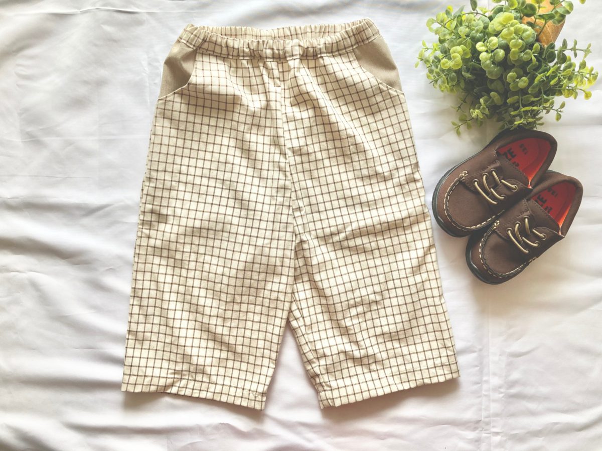 子供用サイズ130 ハーフパンツの作り方 ポケット付き DIY How to make children's size 130 shortswith pockets sewing tutorial