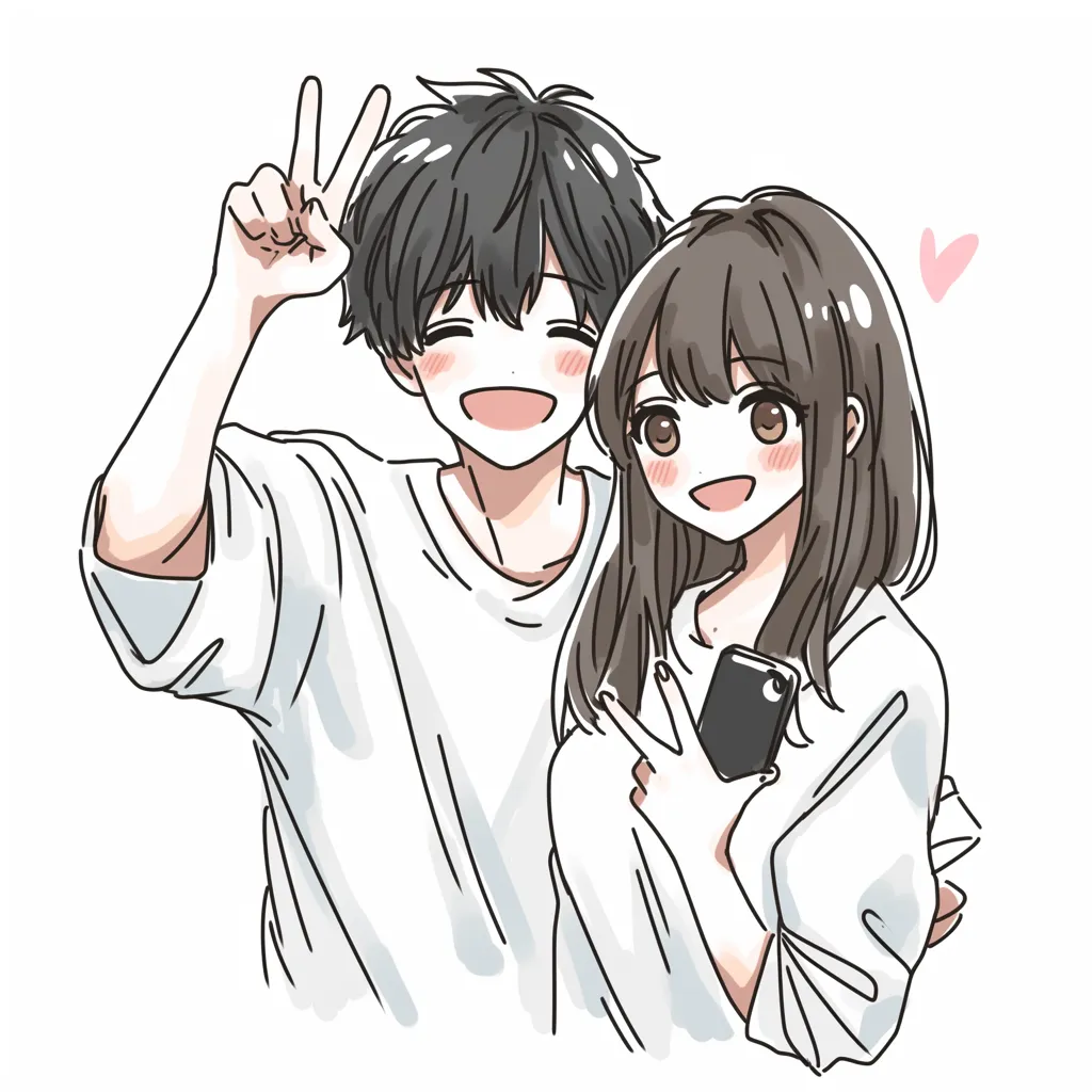 ペア画アイコンのキスカップルイラスト・フリー素材なら「シンテリ」