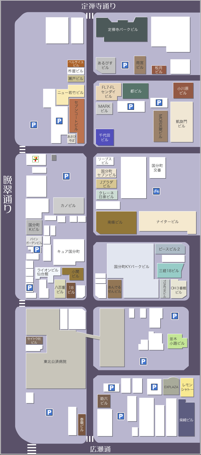 宮城県仙台市青葉区国分町の地図 | いつもNAVI