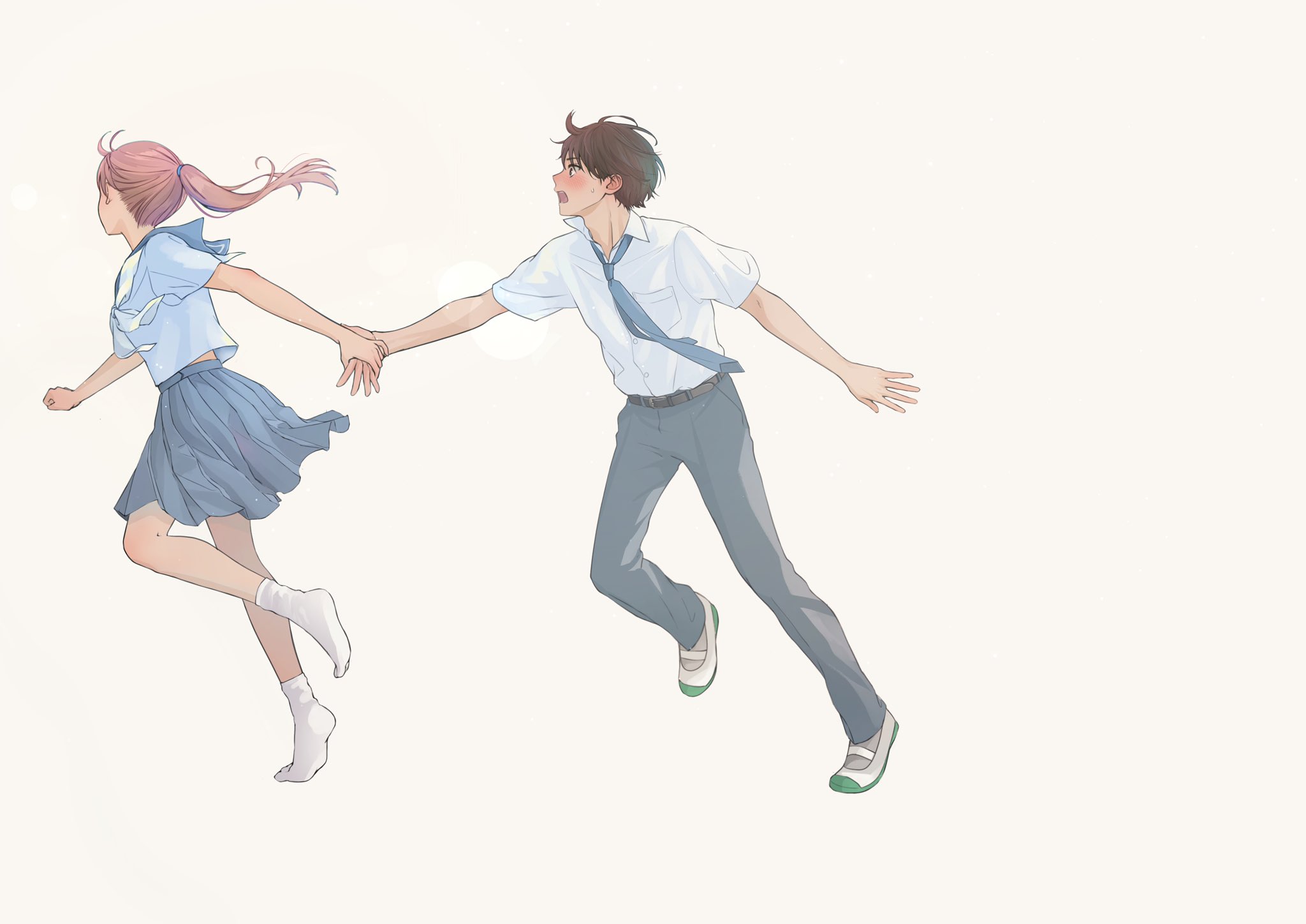 手を繋いで走る幼い子供、兄弟、のイラスト素材106207828- PIXTA