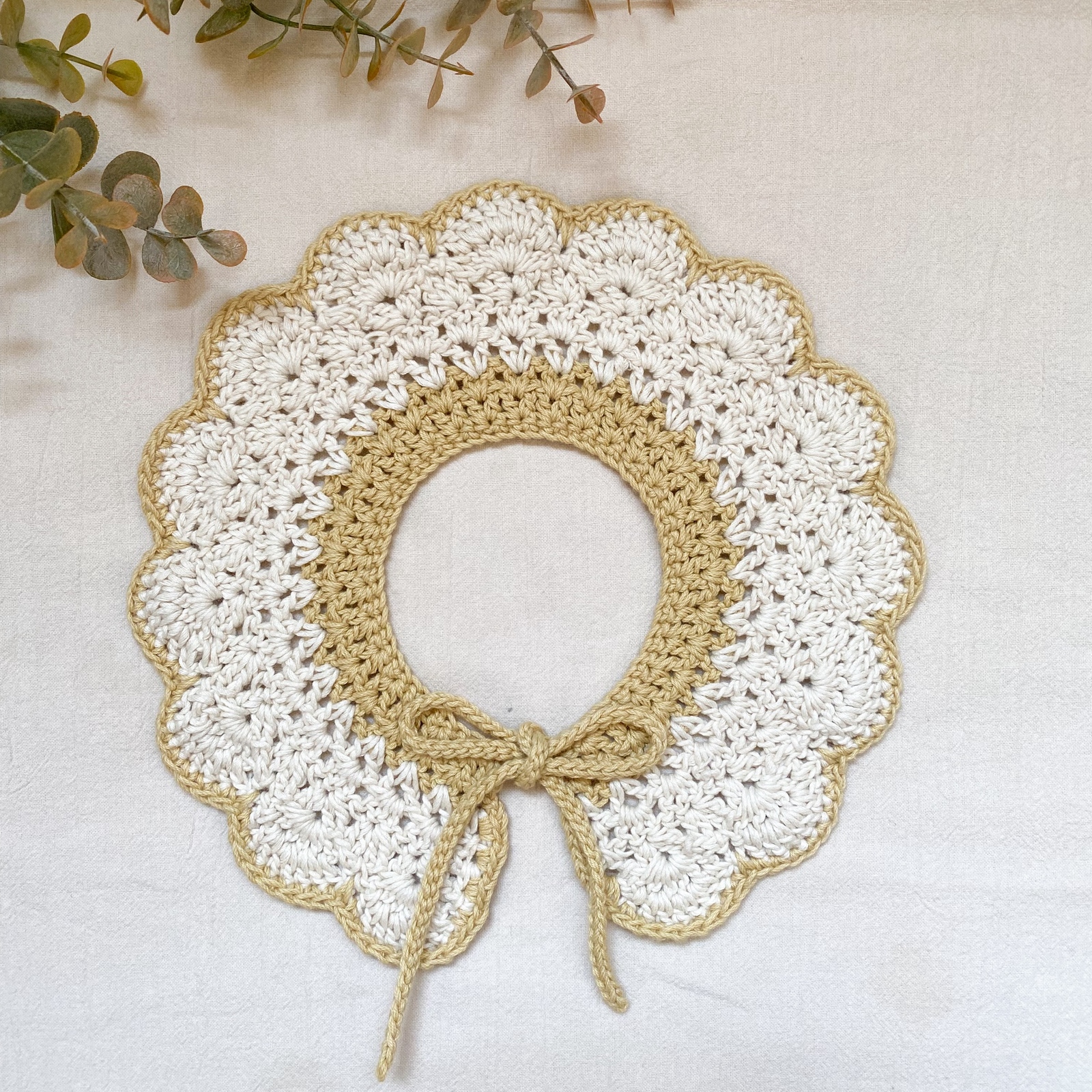 かぎ編みつけ襟 : bicolor series basic colorつけ襟 かぎ編み スタイ ベビー キッズ - Crochet Louisminne byGMOペパボ 国内最大級のハンドメイド・手作り通販サイト