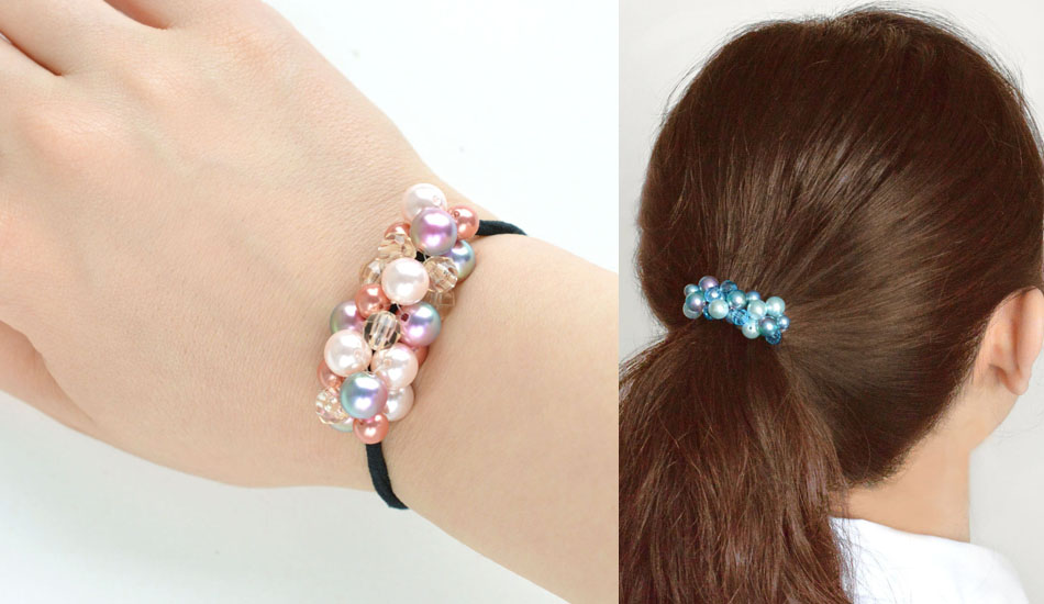 ビーズのヘアゴムの作り方。子供でも簡単に可愛い髪ゴムが手作りできます♪ママと子供のＨａｐｐｙ Ｌｉｆｅ