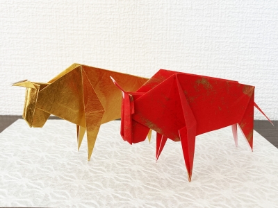 2021年は丑年♪1枚で折れる牛のおりがみ保育士ワーカ