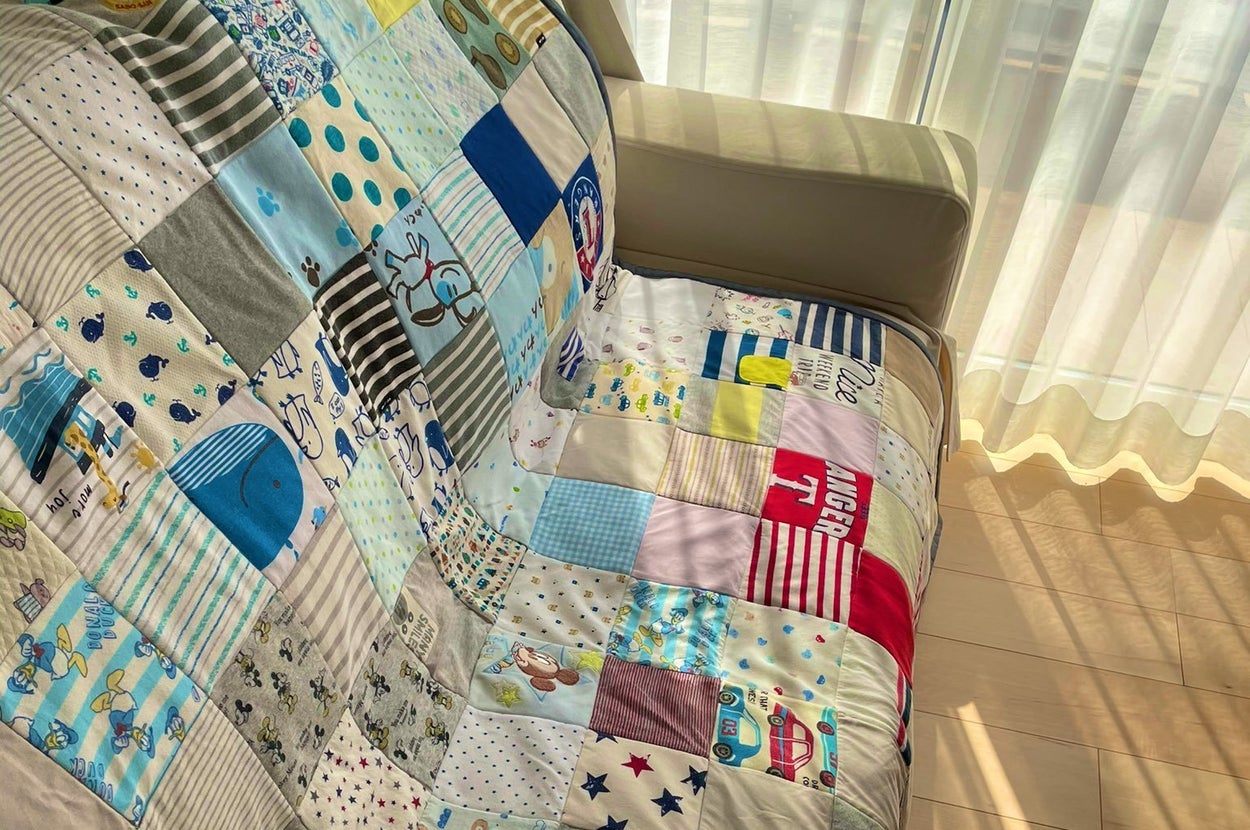 Kid's キッズ Remakeリメイク テキスタイル パッチワーク デザイン ドロワーズ風パンツ コットン イージーパンツ ツギハギ 古着