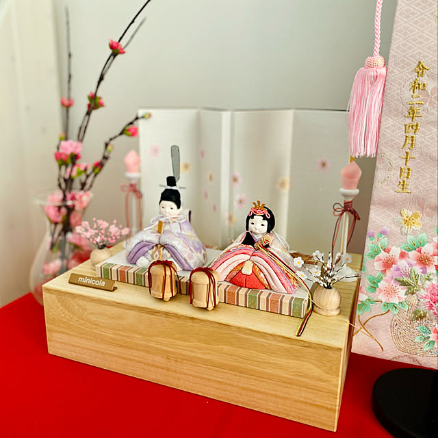 雛人形 ひな人形 名前木札 収納飾り 平台飾り コンパクト 飾り方 親王飾り 白木桐 木製