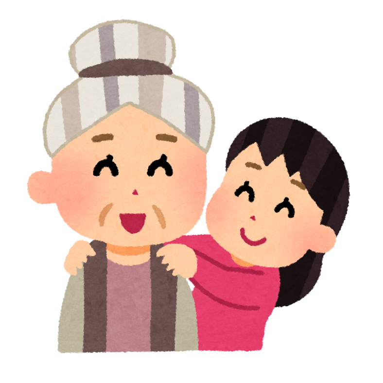 おばあさんの顔イラストのフリー素材イラストイメージ