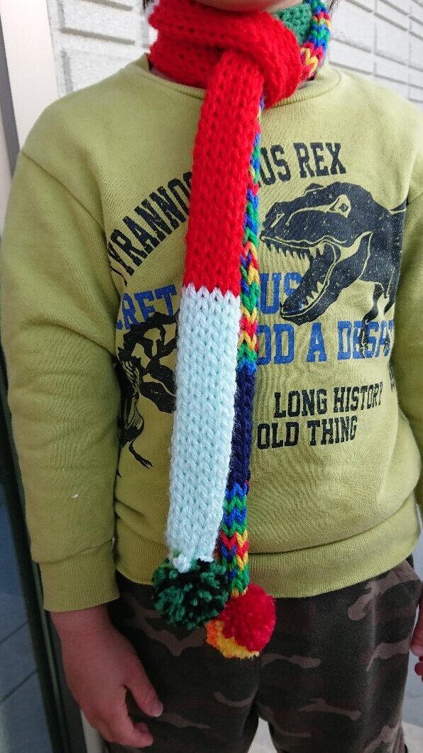 毛糸子供 牛乳パック マフラーTikTok