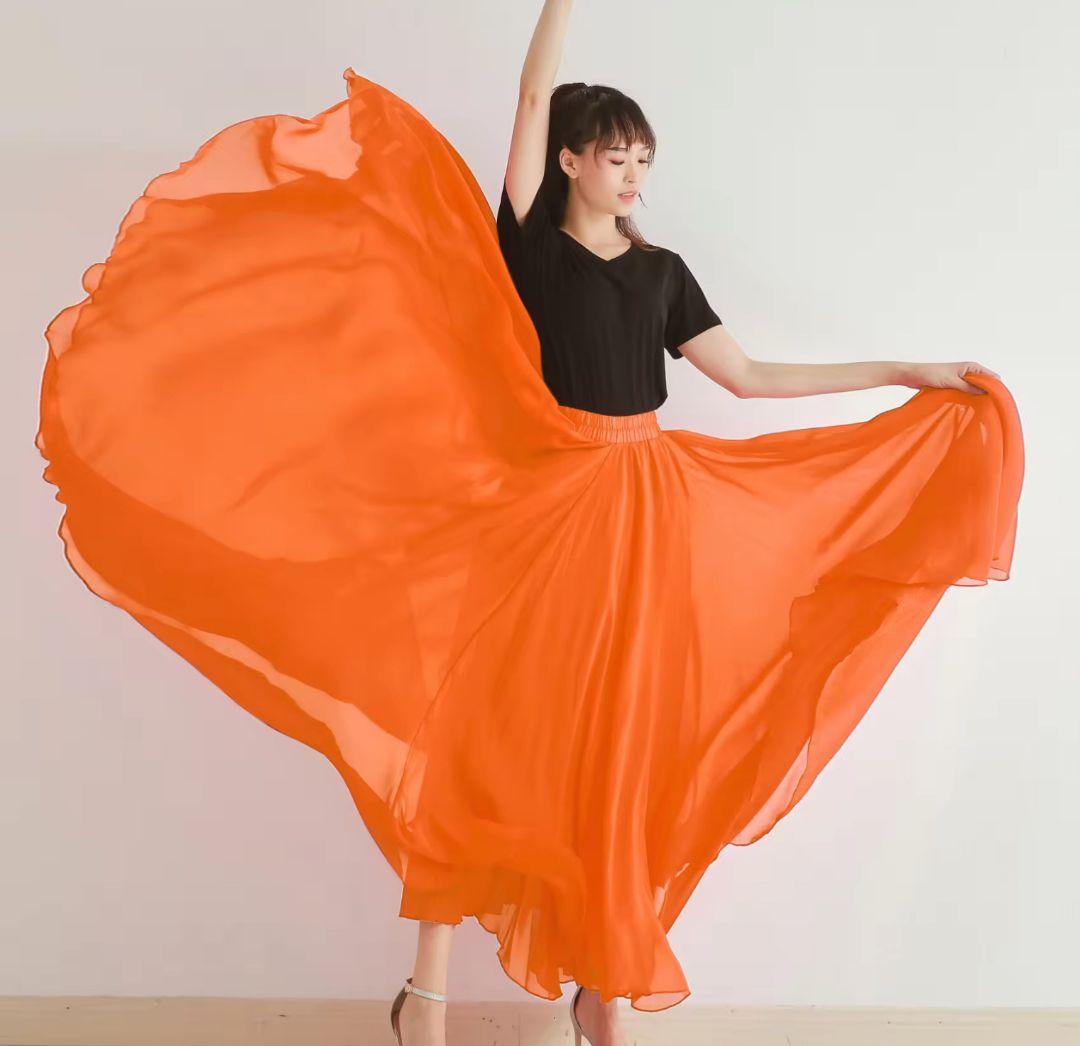 ふりふりキッズチュチュ子供パニエ キッズペチスカートフリルスカート子供用パニエドレス キッズドレス 子供ドレス お姫様ドレスなどに!オレンジマミ