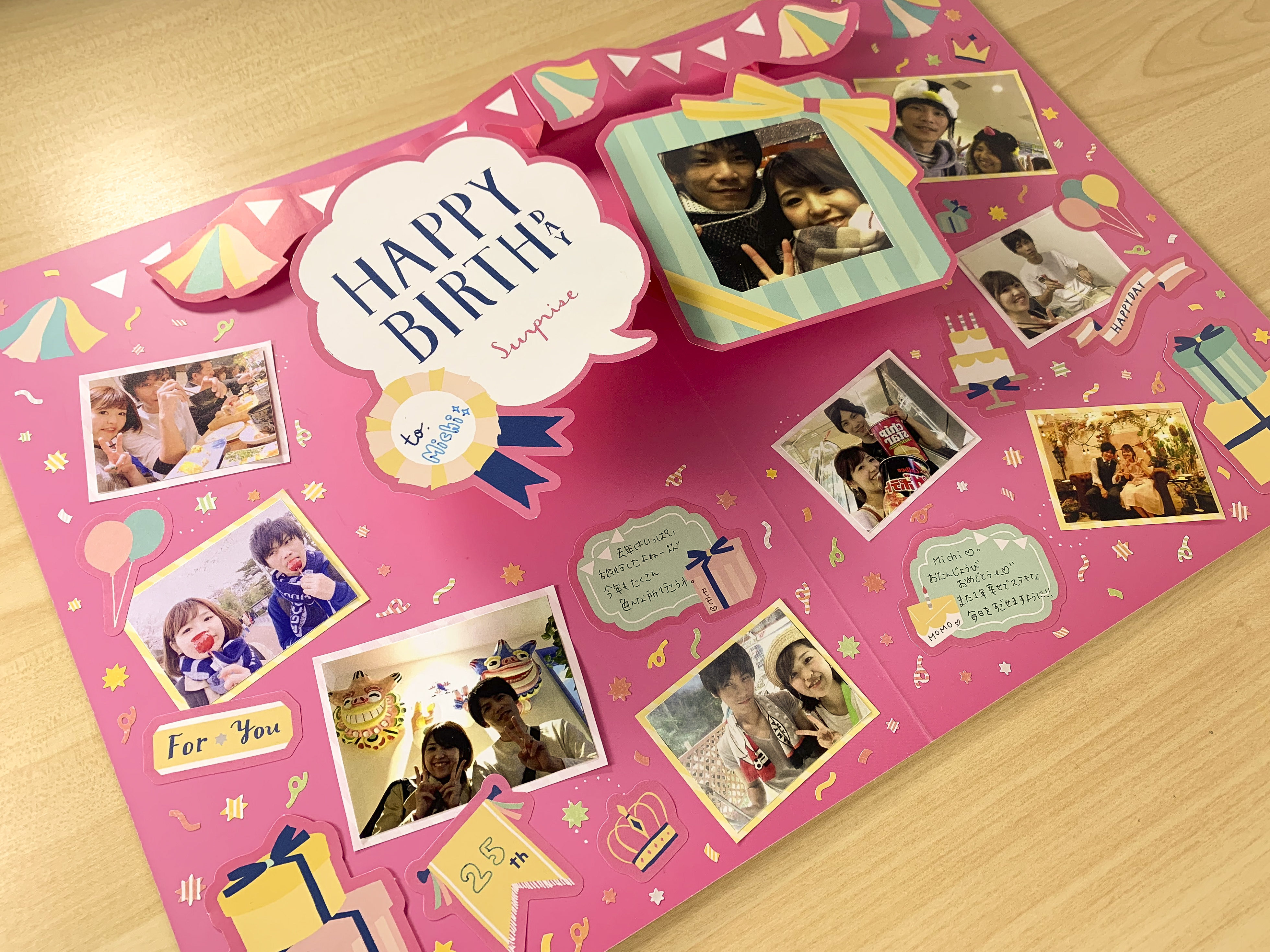 🎀💕はっぴばああ💓💗ｱﾆｬｰｰｰｰアルバム作成birthdayalbumバースデーサプライズバースデーフォトアルバムバースデーアルバムアルバム作りアルバム作成中記念日アルバムanniversary20歳アルバム手作りお誕生日プレゼント色紙フォト