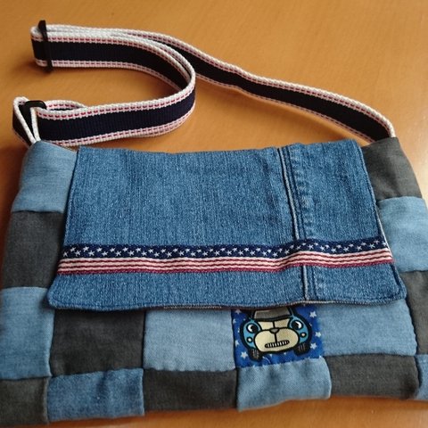 シンプル子供用肩掛けバッグ作り方 How To Make Simple Shoulder Bag For Kids, easy sewingtutorial, diy, handmade