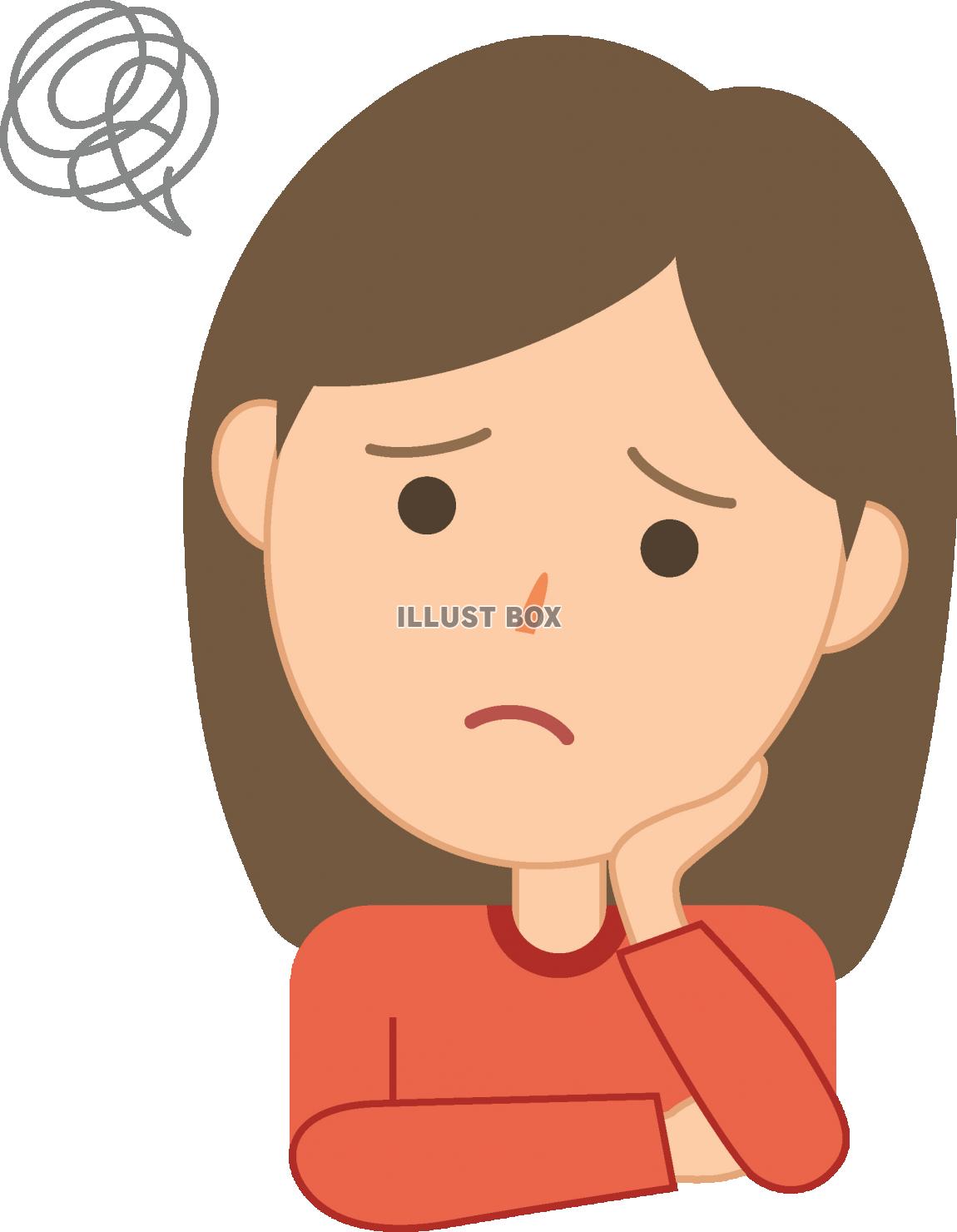 うんざりしている人のイラスト 女性