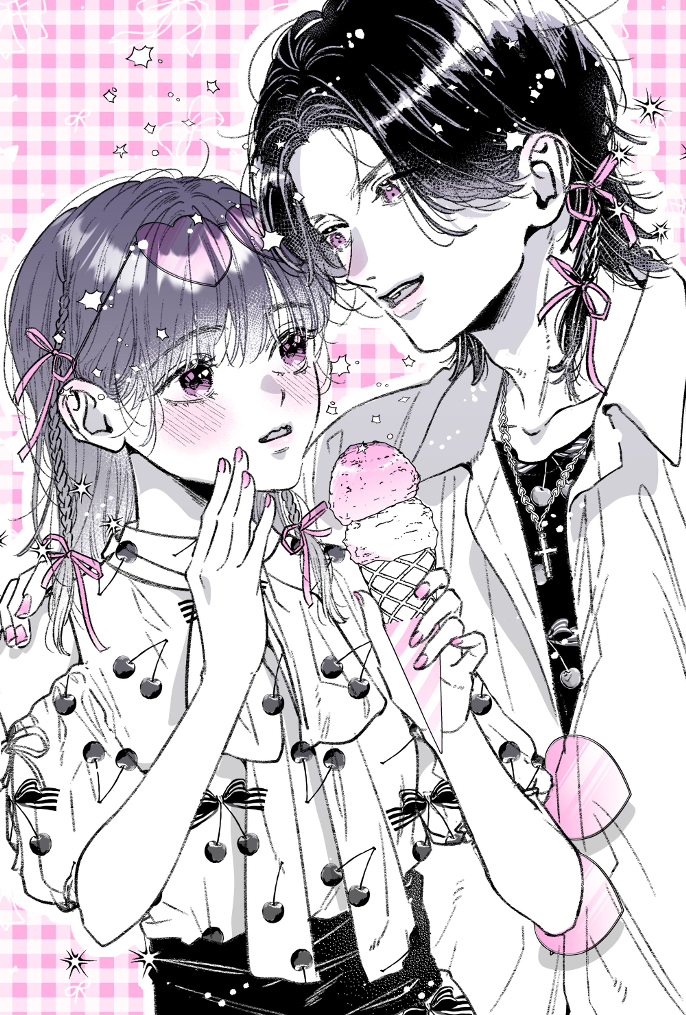 ネコのカップル：イラスト無料