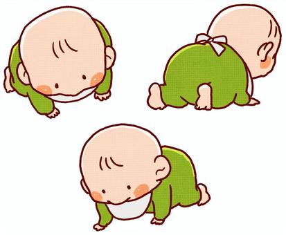 四つん這い 幼児 はいはいのイラスト素材 - PIXTA