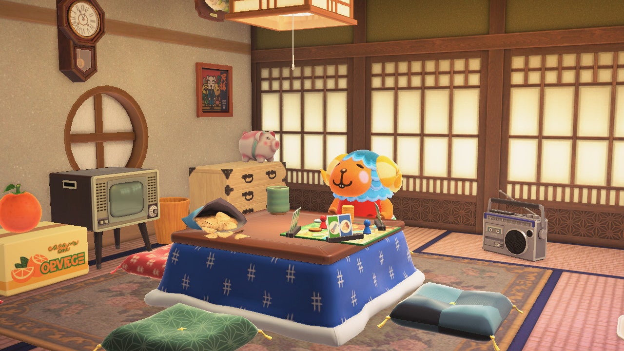 あつ森マイデザイン・ ラプンツェルな和室♡ こたつと着物にデザイン再利用しました💓 ・ ・ 着物はドット絵ナニカというサイトで画像を直接マイデザインにしたので ダウンロードの仕方が違います！ Nintendo onlineのアプリから 読み込んでくださいね