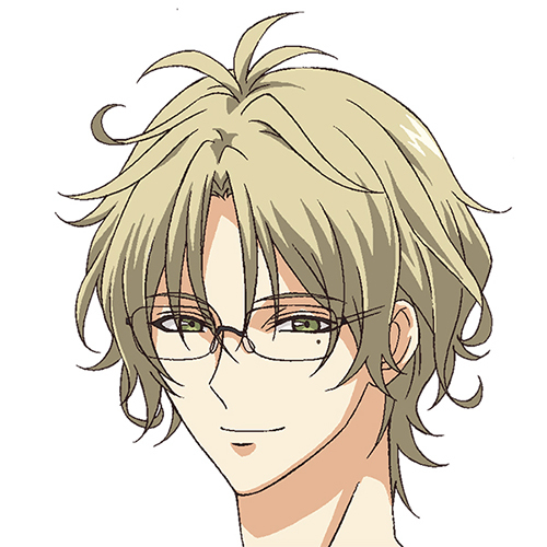 052、白髪で丸メガネな白衣の白い男性商用可 1人限定 自動ダウンロード キャラクター つなぐ