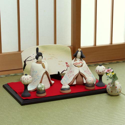 信楽焼 モダン 雛人形 おしゃれ ひな人形 明日香 かわいい おひなさま コンパクト お雛様 ギフト ミニ 小さい 陶器 信楽焼きあすつく MZ1-07G: 夢源陶房 - 通販 - Yahoo!ショッピング